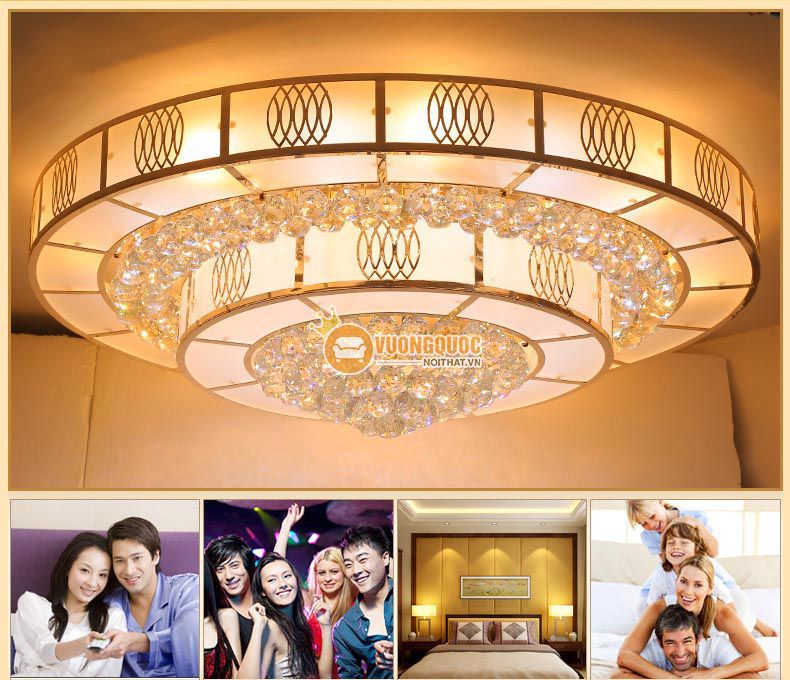 Đèn ốp trần bánh tiêu đẹp cho phòng khách CM260-6